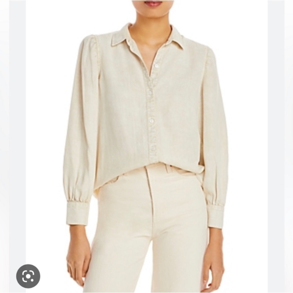 Rails Xs Womens Bone Color Button Up Top - image 2